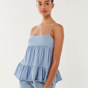 UO COTTON CANDY TIEBACK BABYDOLL TOP